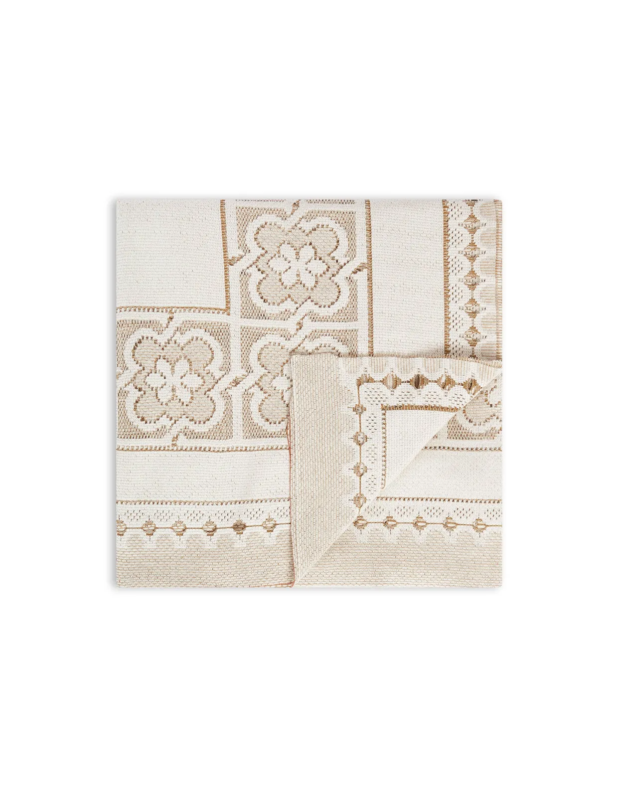 Lacey Medium TableclothSolid White Smoke in Embroidered Cotton
