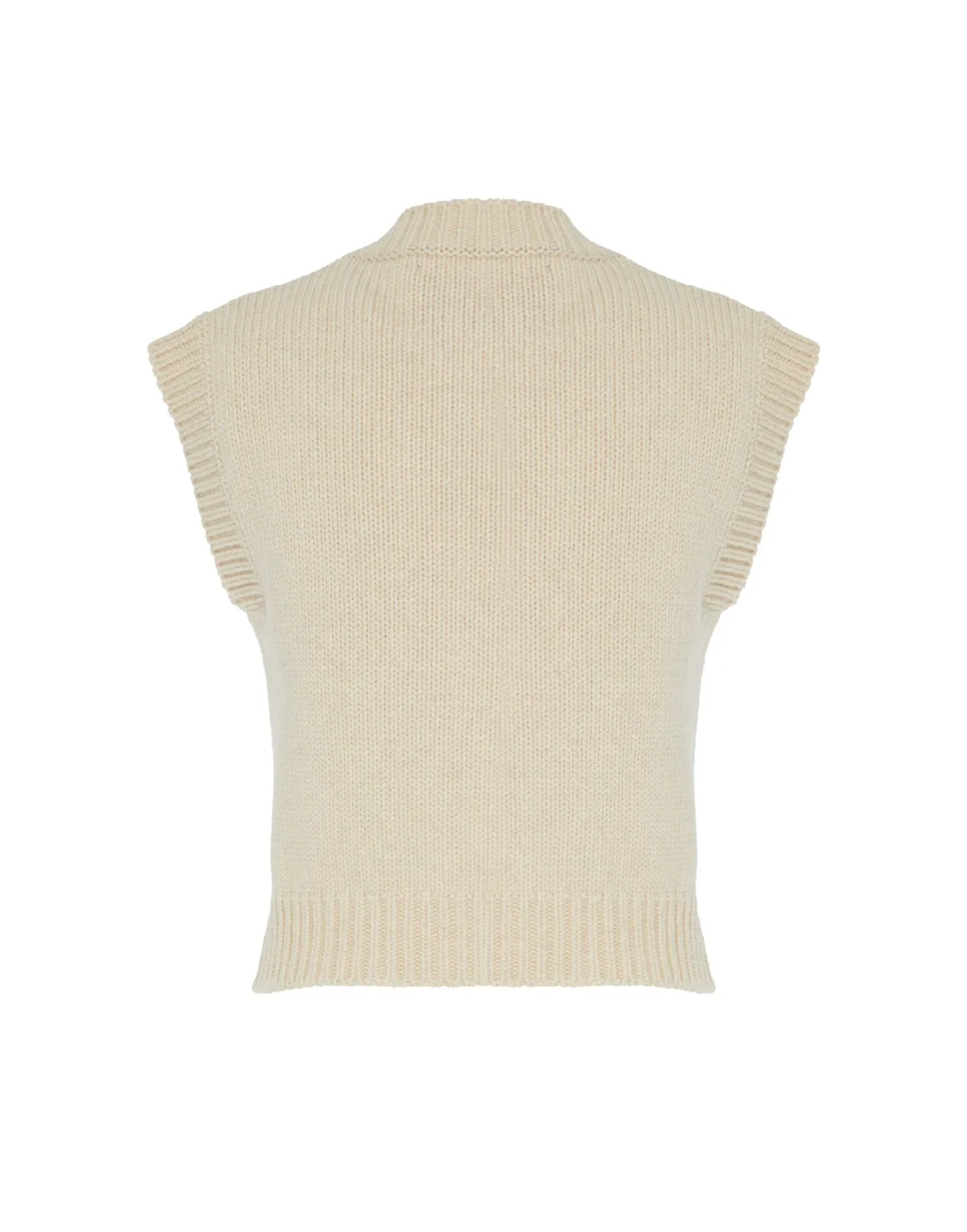 Lampone VestBeige in Wool Embroidered