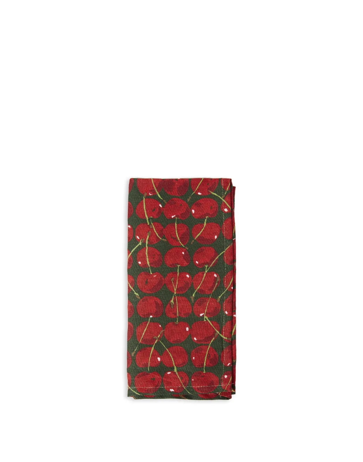 Large Napkins Set Of 2Cherries Verde in Linen