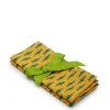 Large Napkins Set Of 2Como Fish Yellow Small in Linen