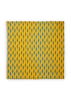 Large Napkins Set Of 2Como Fish Yellow Small in Linen