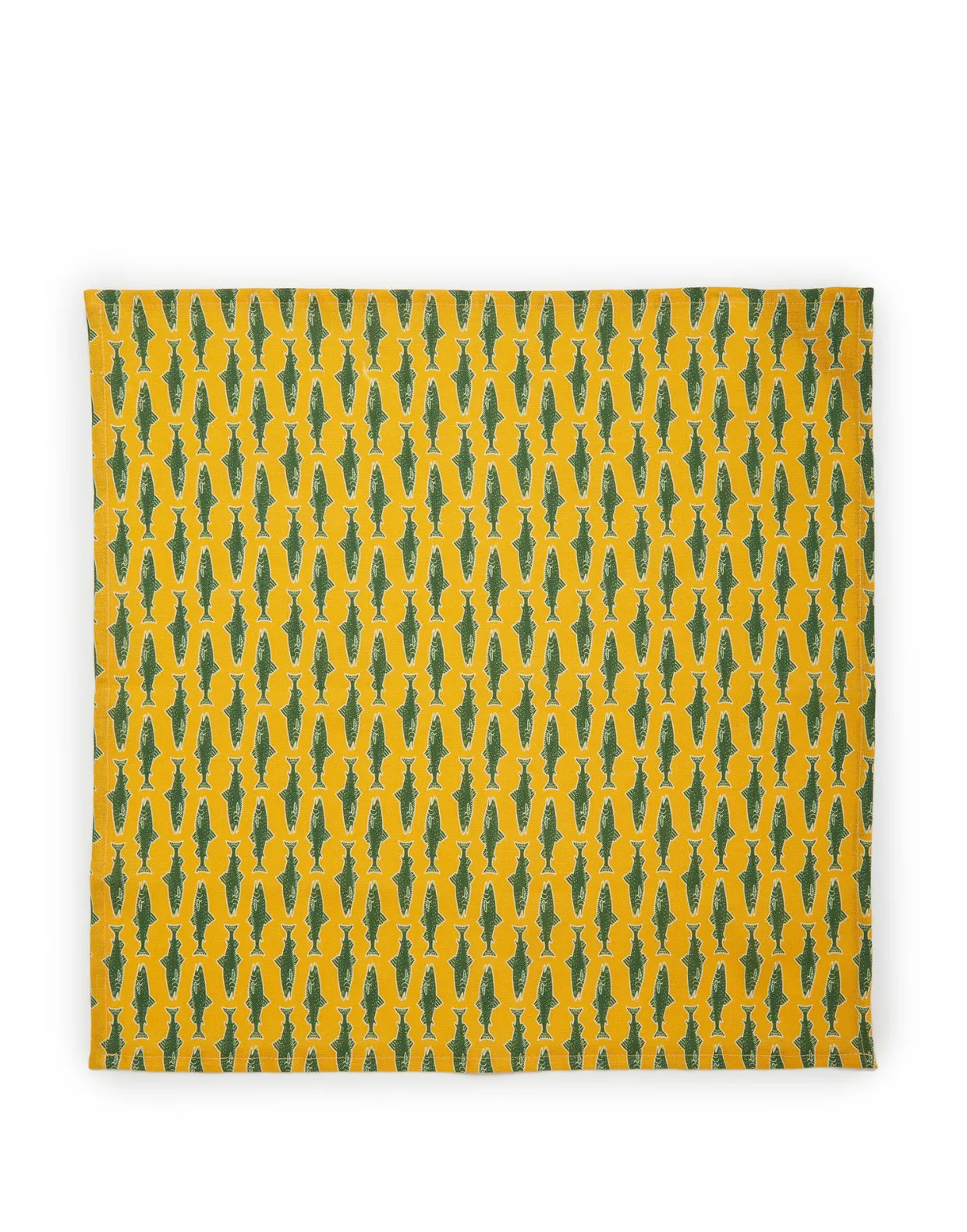 Large Napkins Set Of 2Como Fish Yellow Small in Linen