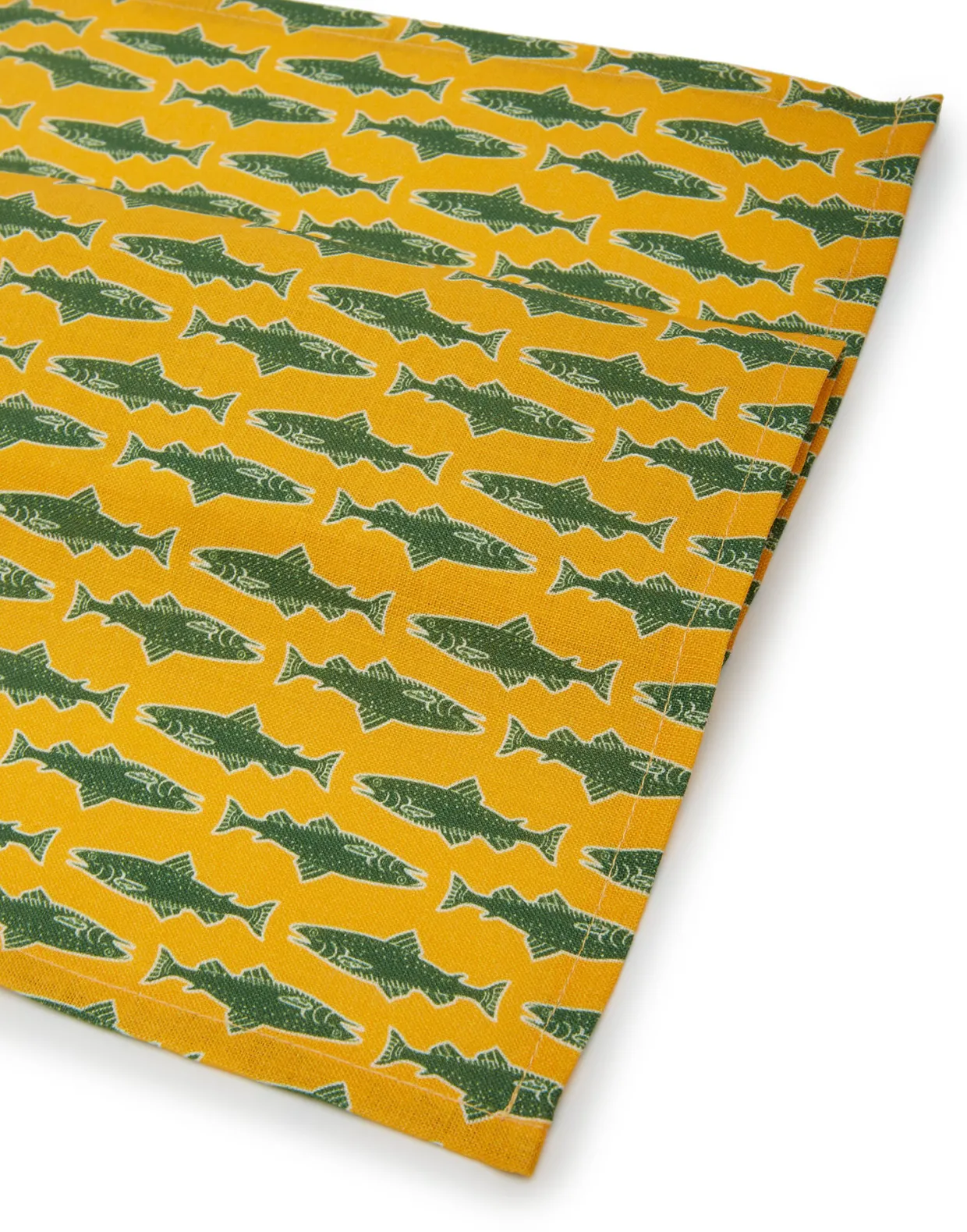 Large Napkins Set Of 2Como Fish Yellow Small in Linen