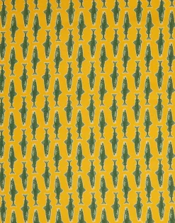 Large Napkins Set Of 2Como Fish Yellow Small in Linen