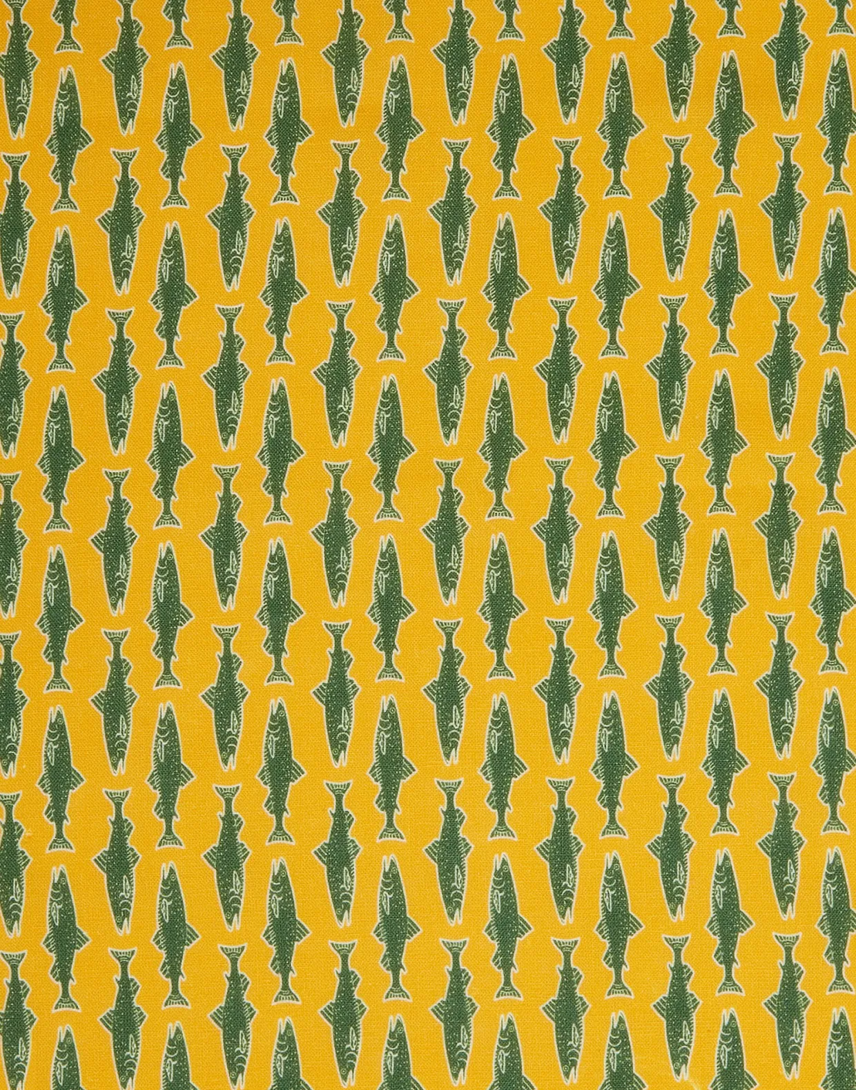 Large Napkins Set Of 2Como Fish Yellow Small in Linen