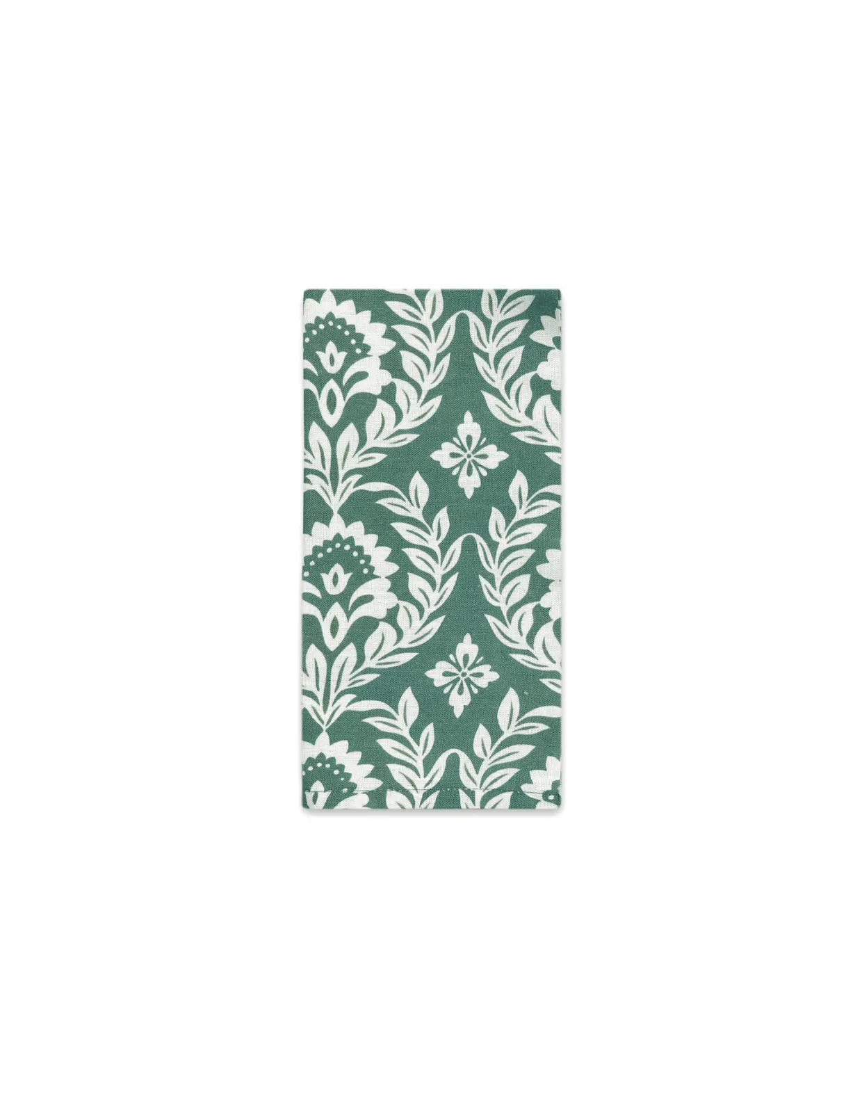 Large Napkins Set Of 2Green Garland in Linen