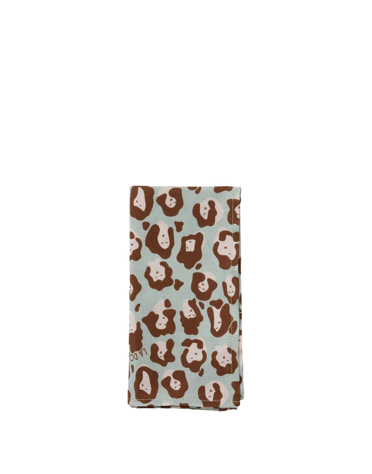 Large Napkins Set Of 2Lady Leopard Acqua in Linen