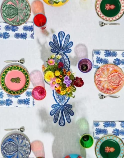 Large Napkins Set Of 2Pineapple Blu in Linen