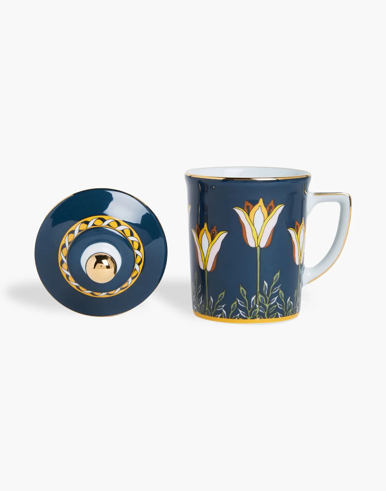Lidded MugTyrrhenia Tulyps in Porcelain