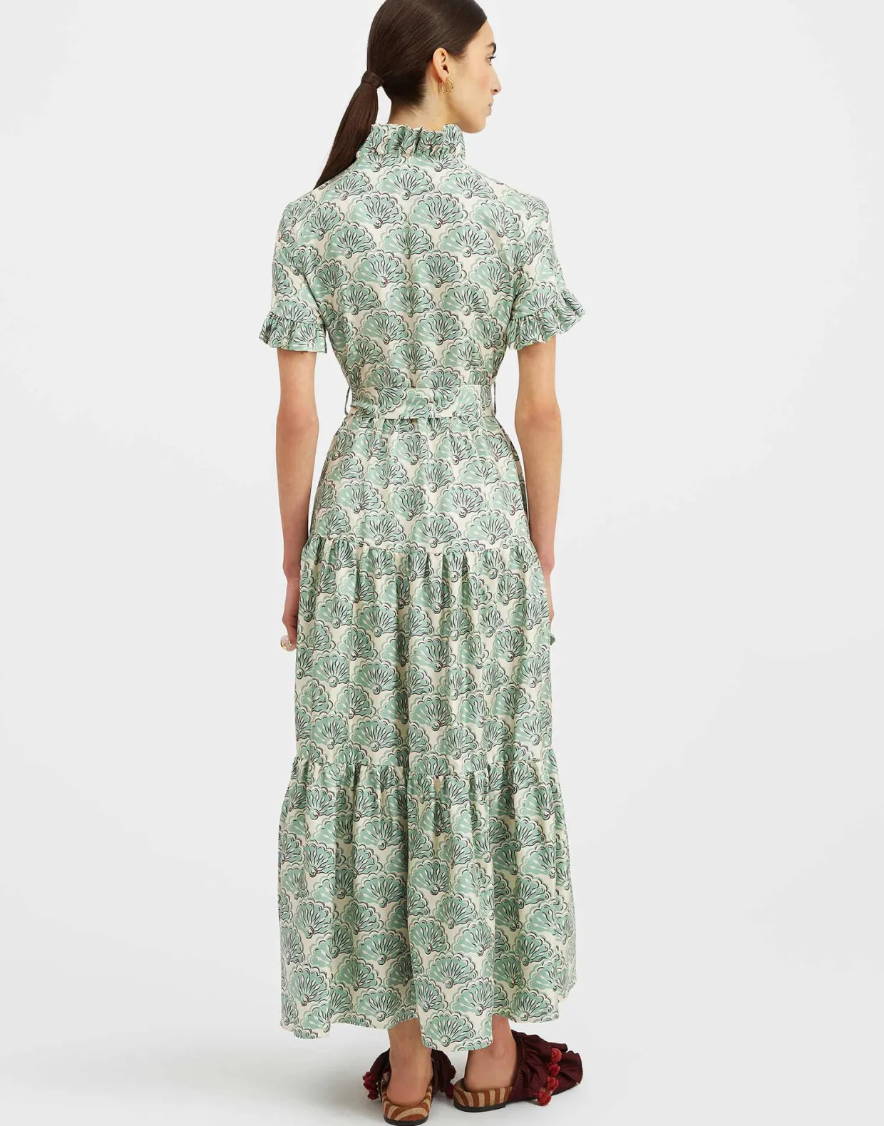 Long And Sassy DressFans Mint in Silk Twill