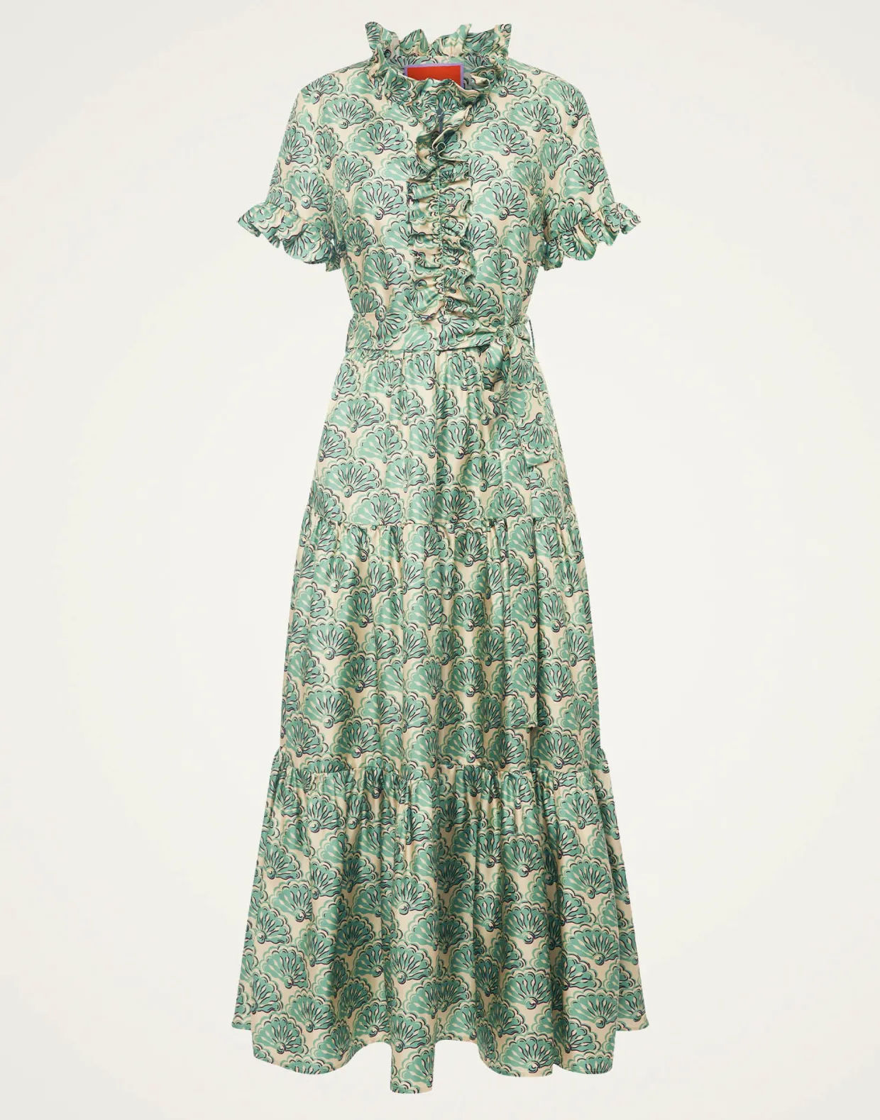 Long And Sassy DressFans Mint in Silk Twill