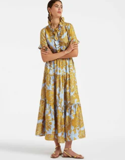 Long And Sassy DressTangle Light Blue in Silk Twill