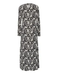 Long Sleeve Swing DressAperol Black & White in Flowy Jersey