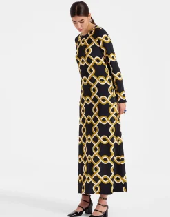 Long Sleeve Swing DressTackle Black in Sabl&eacute;