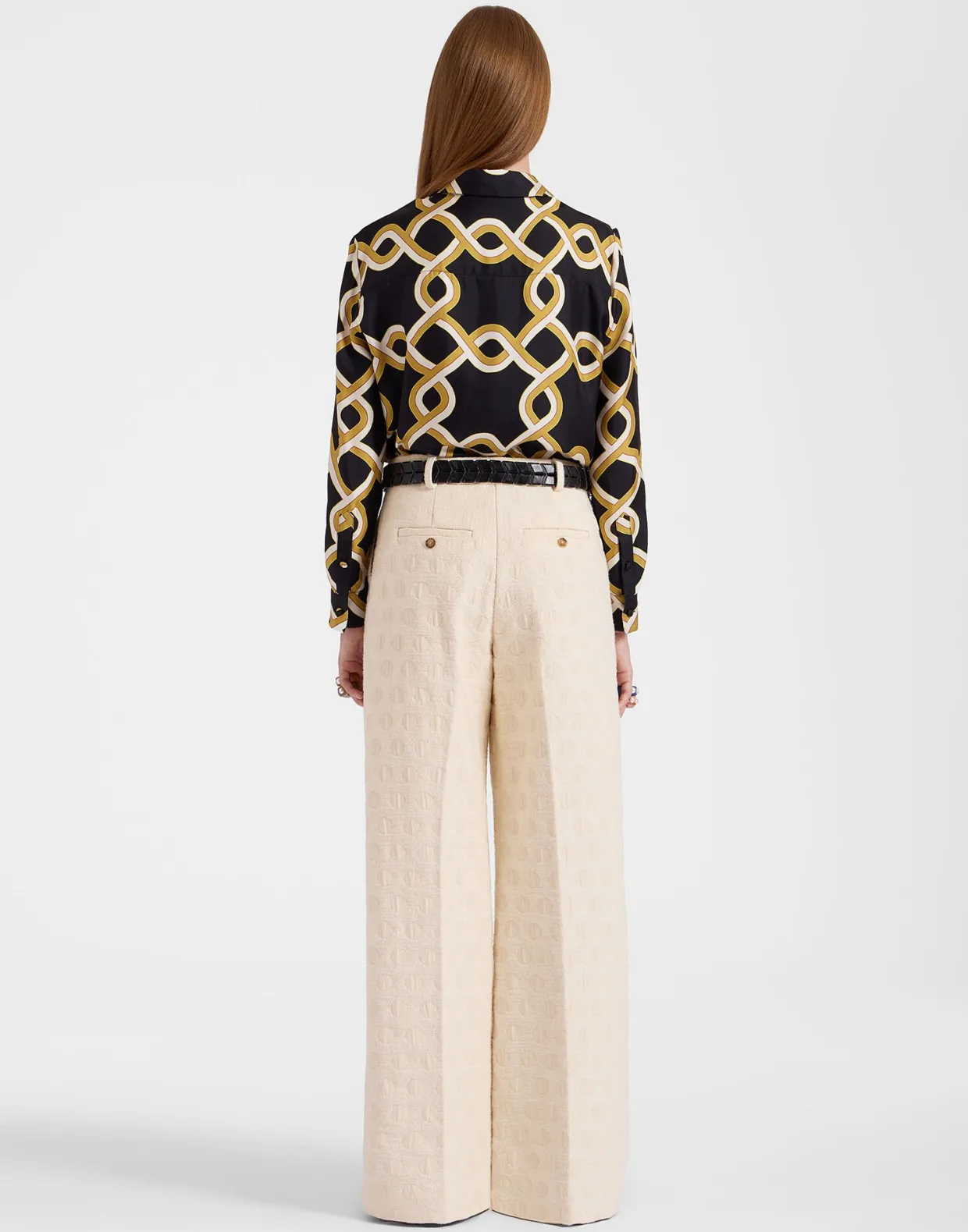 Loose PantsCreamy in Jacquard