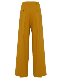 Loose PantsSolid Dark Yellow in Stretch Wool