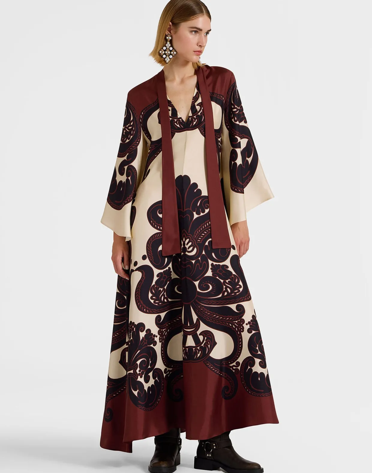 Magnifico DressCorsini Placée Cream in Silk Twill