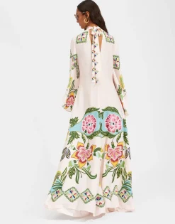 Magnifico DressFolk Flowers Azzurro Plac&eacute;e in Pebbled Sable