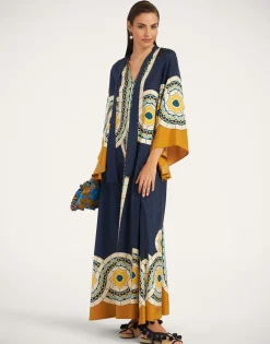 Magnifico DressMudejar Plac&eacute;e Blue in Silk Twill