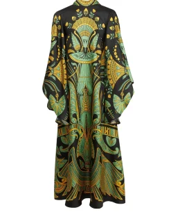 Magnifico Midi DressThe Nile Placée Black in Silk Twill