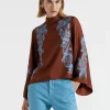 Make An Exit TopSignoria Plac&eacute;e Brown in Silk Twill