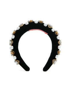 Medici HeadbandSolid Gold in Velvet Embroidered