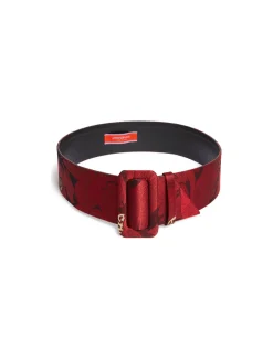 Medium BeltRuby Red in Jacquard