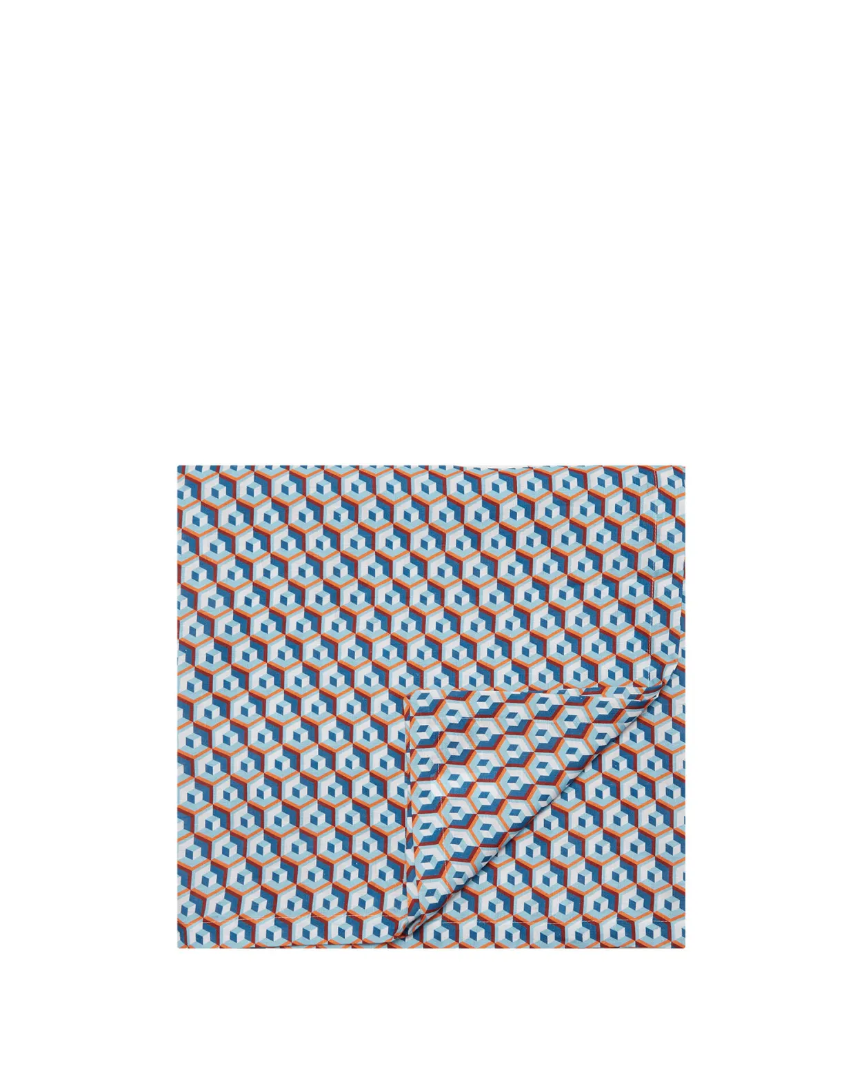 Medium Tablecloth (180x280)Cubi Blu in Linen