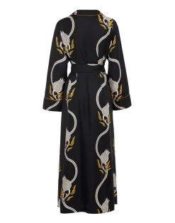 Midnight DressMelograno Black & White in Silk Twill