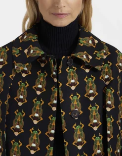 Milano Mini CapeScarab Black in Cady Wool