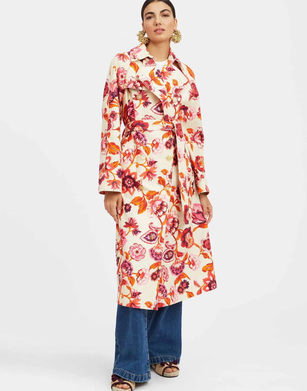 Milano Trench CoatHottie Cream in Cotton Gabardine