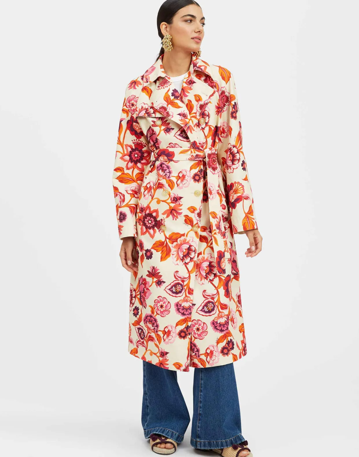 Milano Trench CoatHottie Cream in Cotton Gabardine
