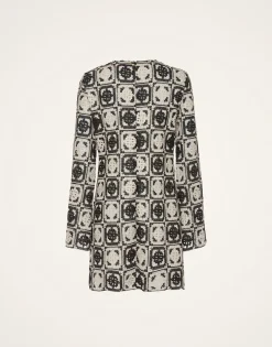 Mini Supreme Swing DressMini Tiles Black in Macramé