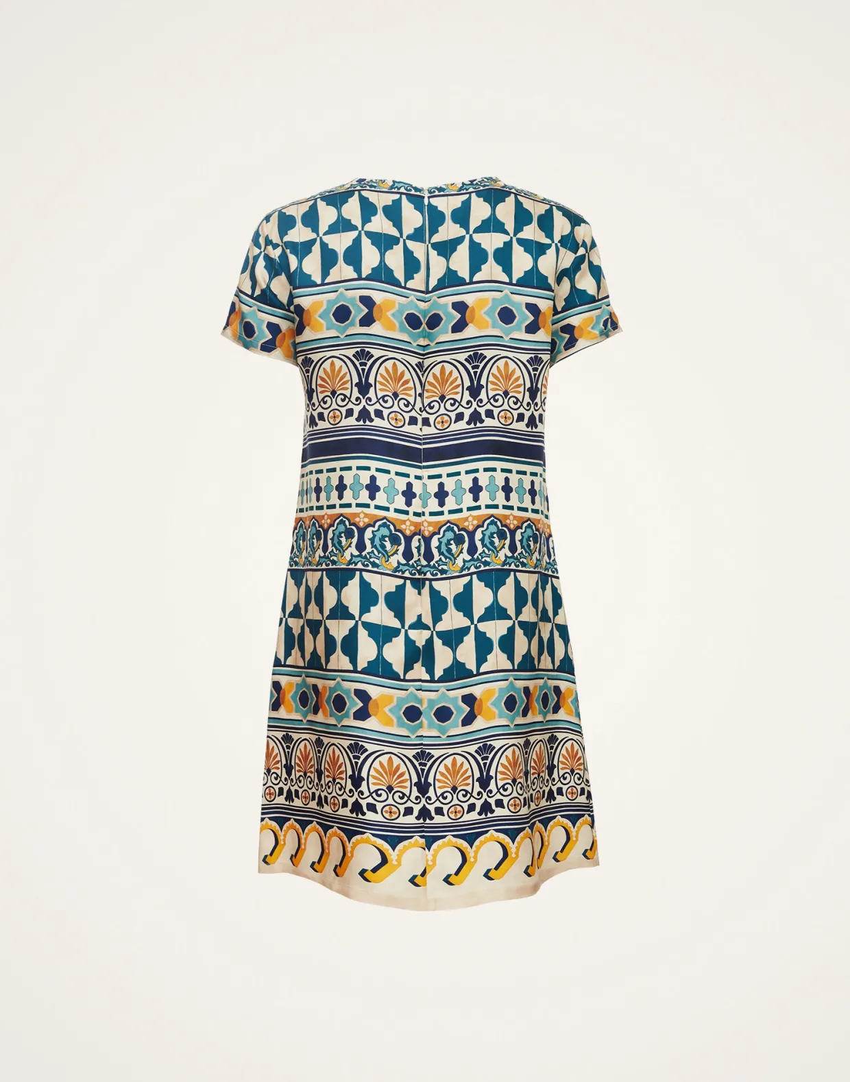 Mini Swing DressCasareale Small Placèe Cream in Silk Twill