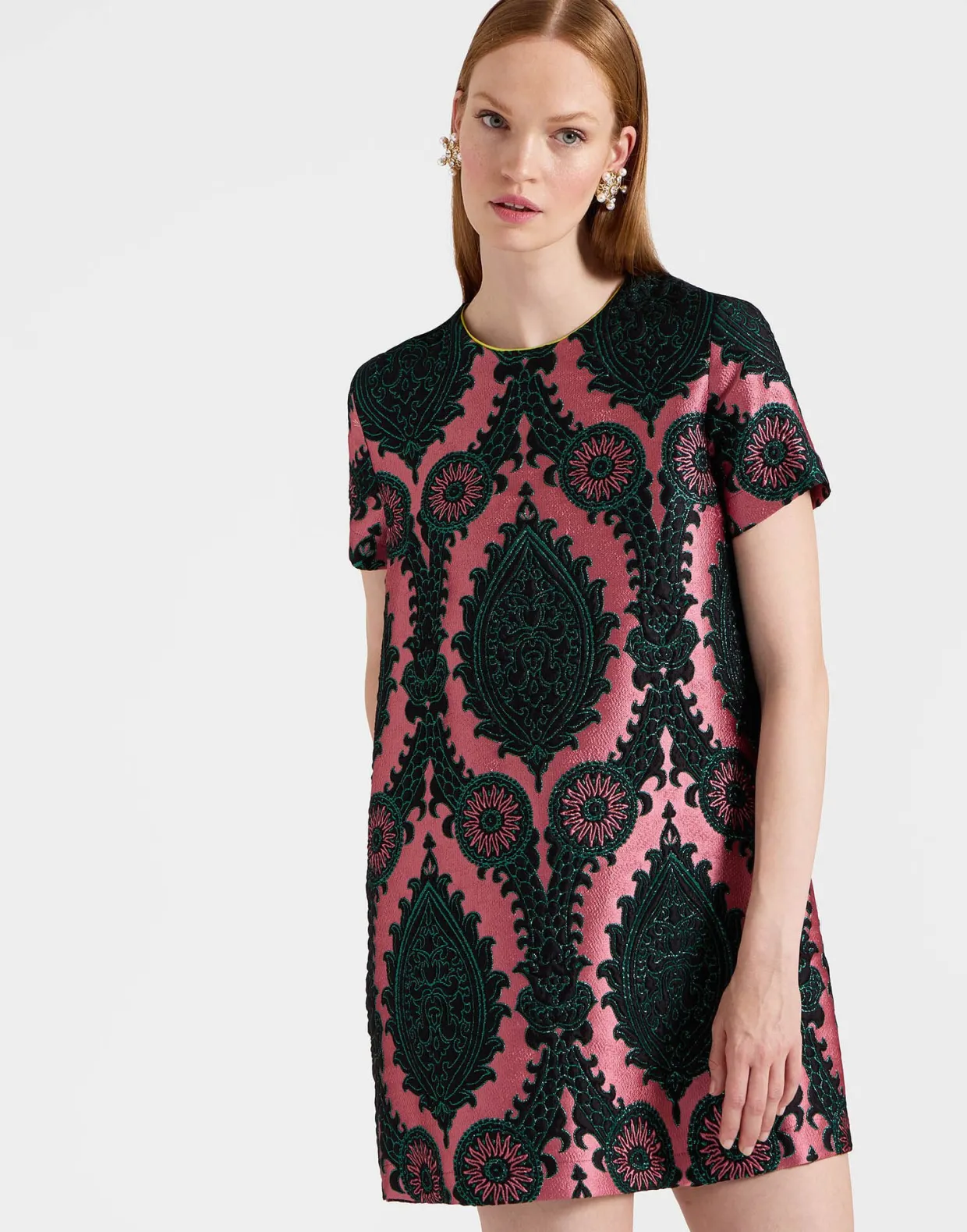 Mini Swing DressOltrarno Pink in Jacquard