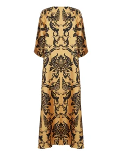 Muumuu Dress Round NeckCherubs Gold in Silk Twill