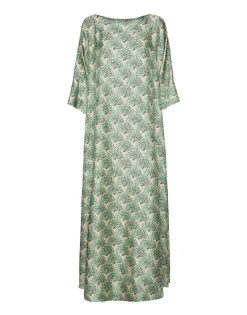 Muumuu Dress Round NeckFans Mint in Silk Twill