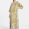 Muumuu Dress Round NeckTangle Light Blue in Silk Twill