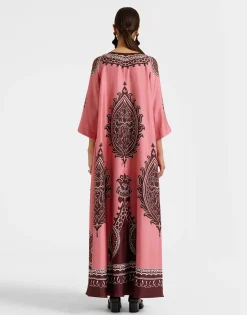 Muumuu DressOltrarno Plac&eacute;e Pink in Silk Twill
