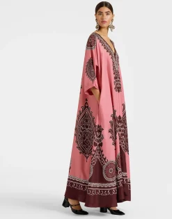 Muumuu DressOltrarno Placée Pink in Silk Twill