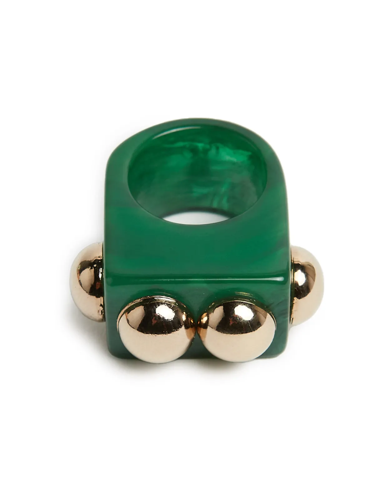 Nefertiti RingGreen in Acrylic Resin