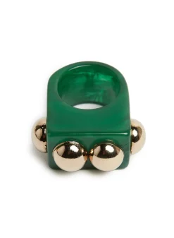 Nefertiti RingGreen in Acrylic Resin
