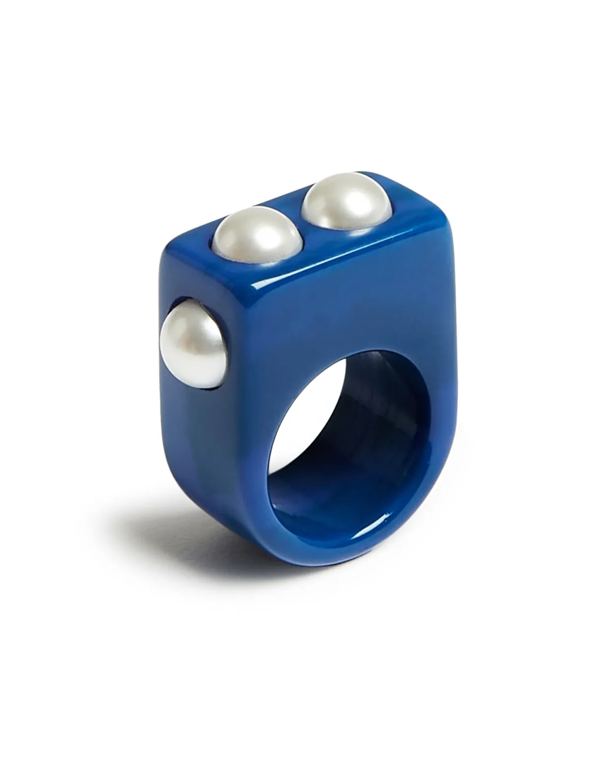Nefertiti RingSolid Royal Blue in Acrylic Resin