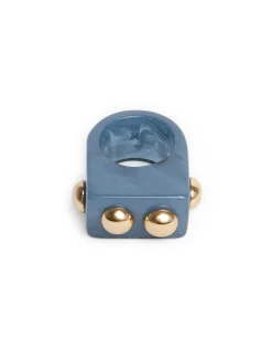 Nefertiti RingSolid Teal in Acrylic Resin