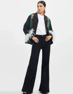 Nile JacketThe Nile Black in Jacquard With Feathers