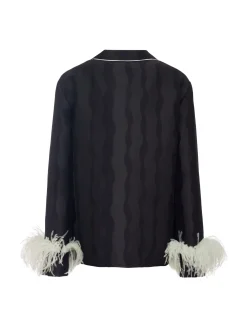 Nile JacketThe Nile Black in Jacquard With Feathers