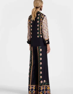 Palazzo PantsDazed Plac&eacute;e Black in Silk Twill