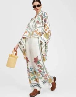 Palazzo PantsGrenadilla Placée Off White in Silk Twill