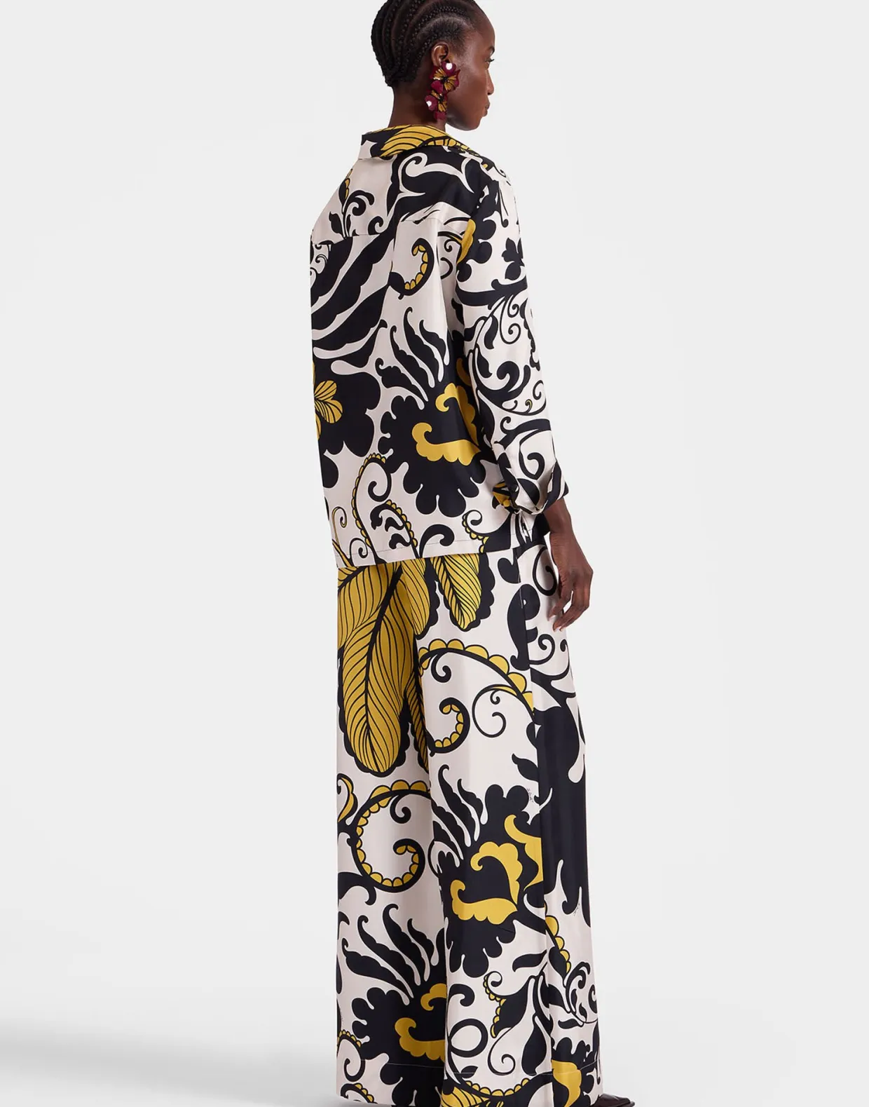 Palazzo PantsMarea Black & White in Silk Twill