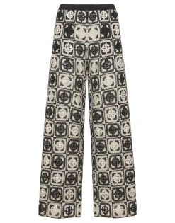 Palazzo PantsMini Tiles Black in Macram&eacute;